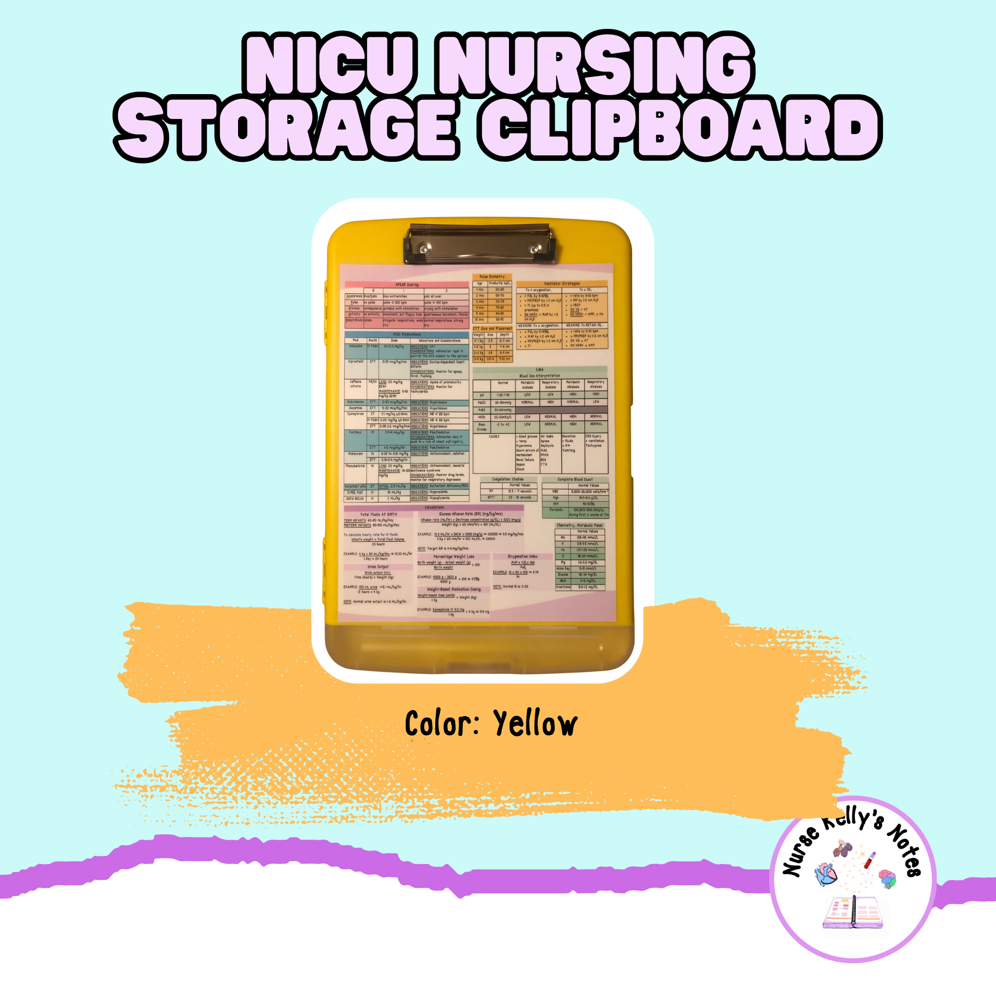 Neonatal ICU Storage Clipboard | Resources for NICU Nurses and Nursing ...