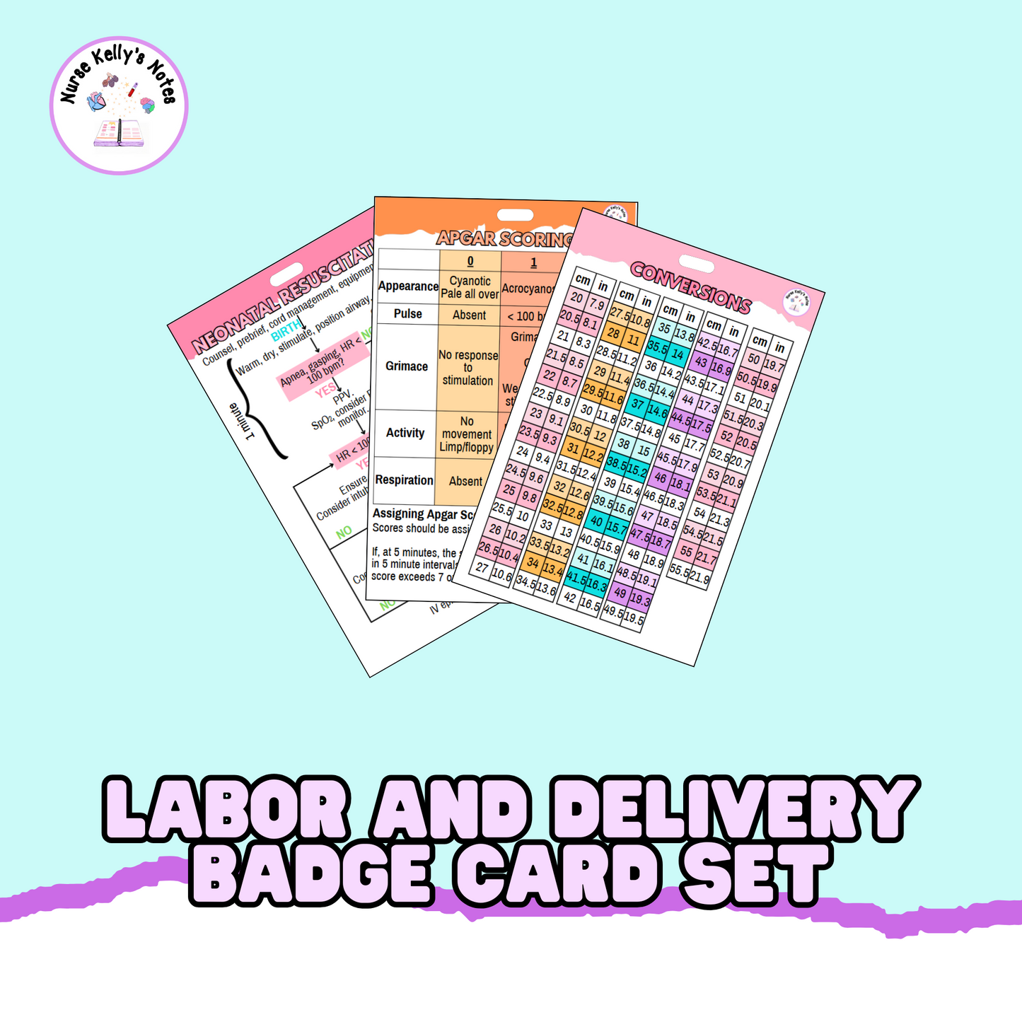 Labor and Delivery Badge Reference Card Set: Wearable Badge Buddies for L&D Nurses, Mother/Baby RNs, Well-Baby Nurses, Residents, and Providers