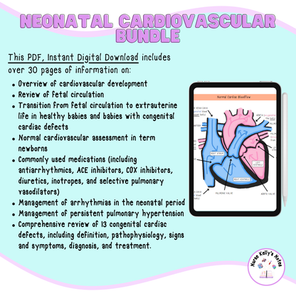 Newborn Cardiovascular Bundle | Study Guides for RNs and Nursing Students