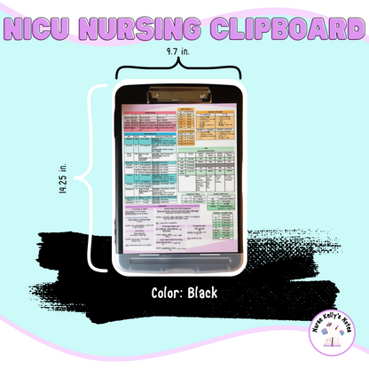 Neonatal ICU Storage Clipboard | Resources for NICU Nurses and Nursing Students