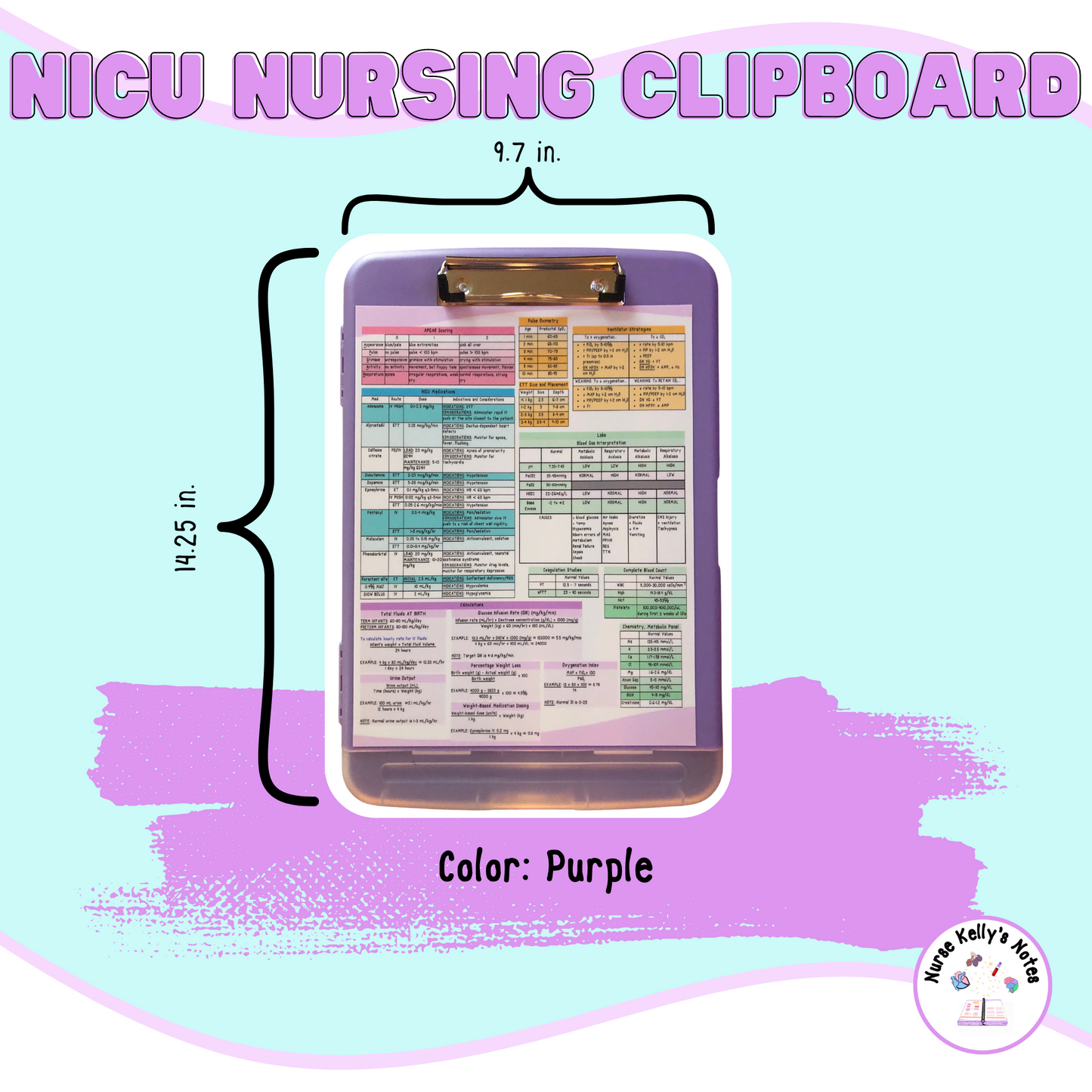 Neonatal ICU Storage Clipboard | Resources for NICU Nurses and Nursing Students