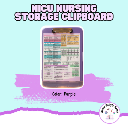 Neonatal ICU Storage Clipboard | Resources for NICU Nurses and Nursing Students
