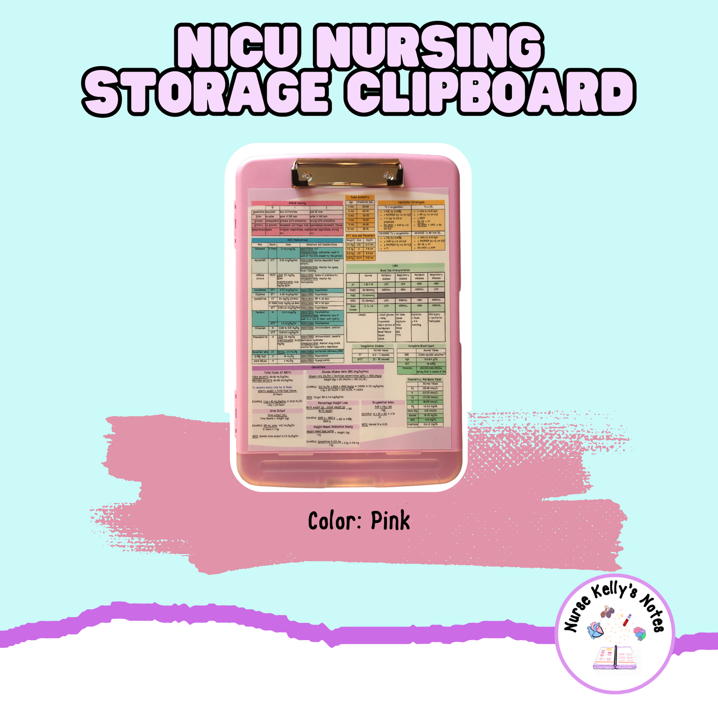 Neonatal ICU Storage Clipboard | Resources for NICU Nurses and Nursing Students