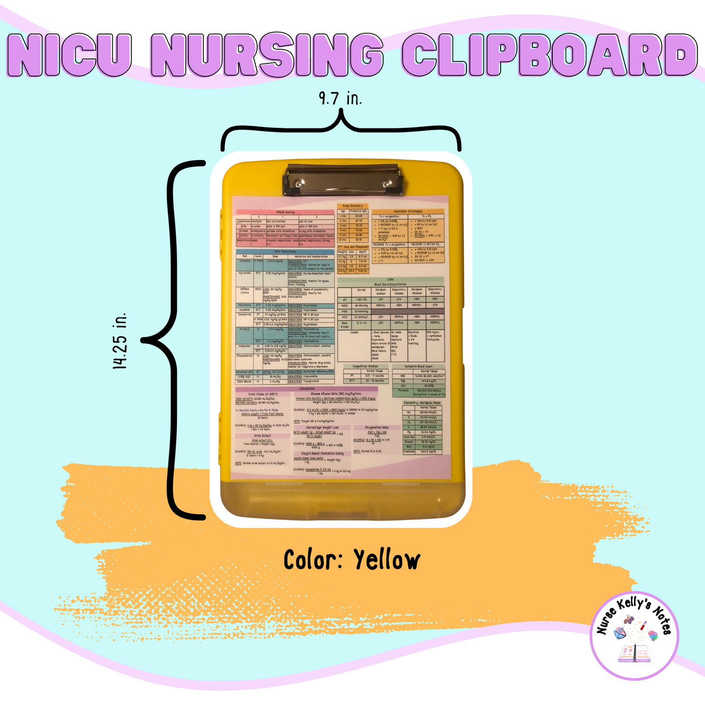 Neonatal ICU Storage Clipboard | Resources for NICU Nurses and Nursing Students