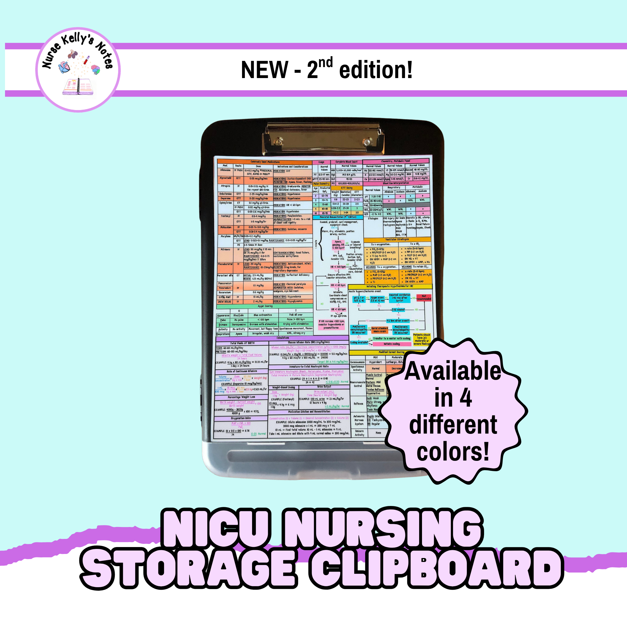 Neonatal ICU Storage Clipboard -- 2nd edition | Resources for NICU Nur ...