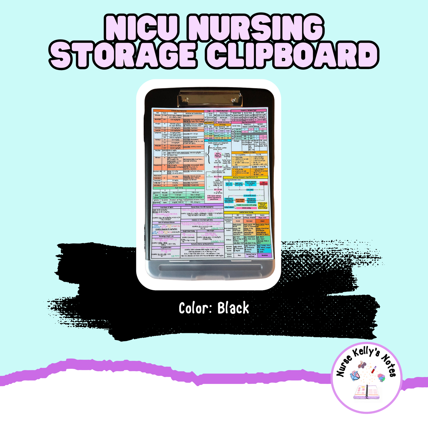 Neonatal ICU Storage Clipboard -- 2nd edition | Resources for NICU Nurses and Nursing Students