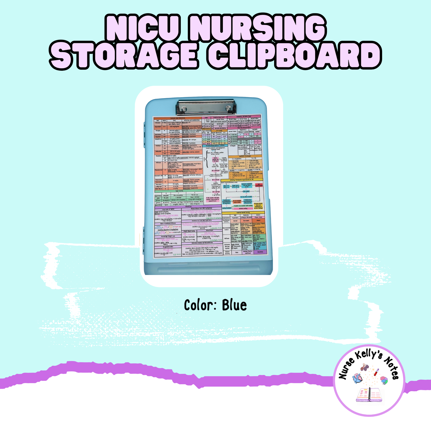 Neonatal ICU Storage Clipboard -- 2nd edition | Resources for NICU Nurses and Nursing Students