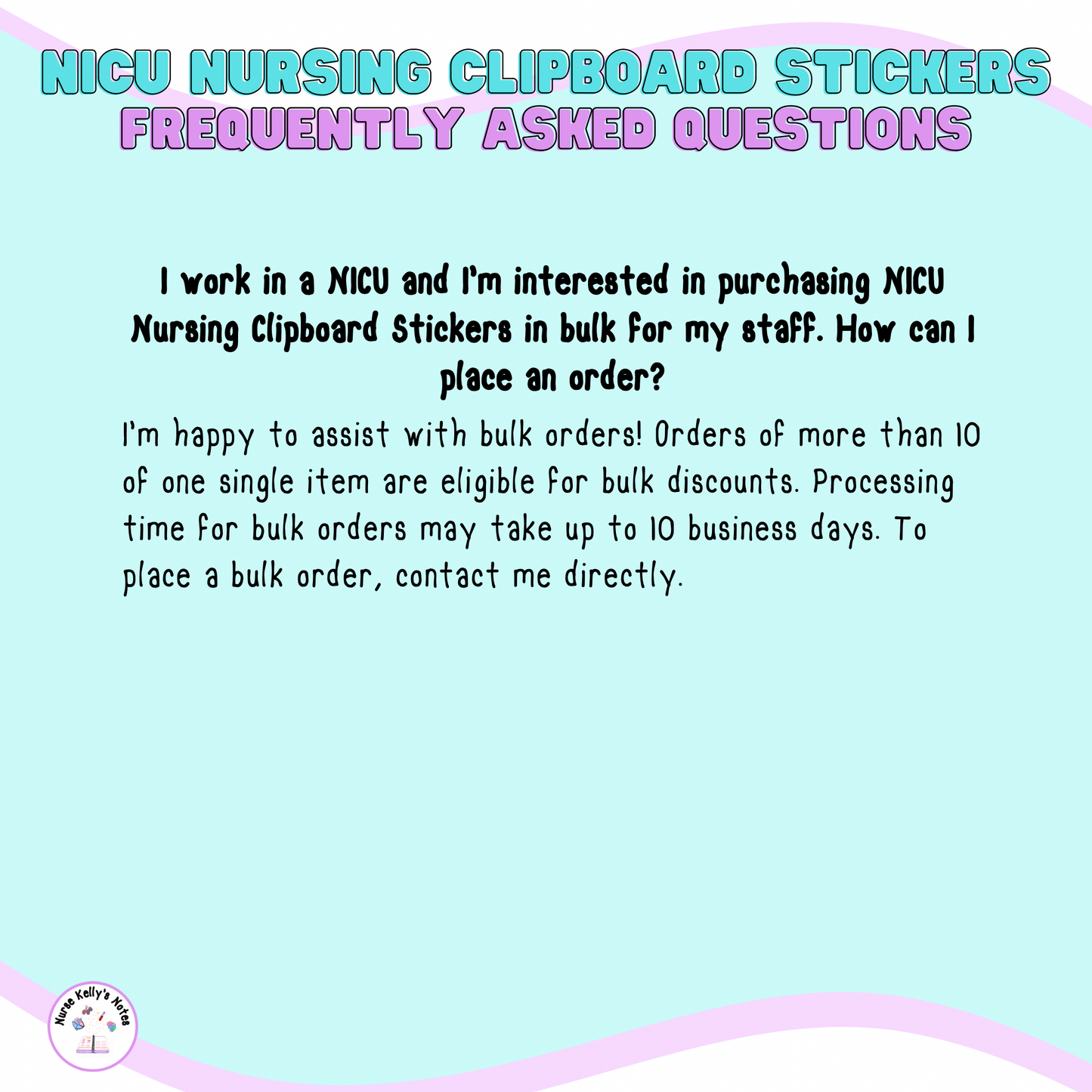 NICU Nursing Stickers for Clipboard (2 Large Stickers) | Neonatal Resources for Visual LeaRNers