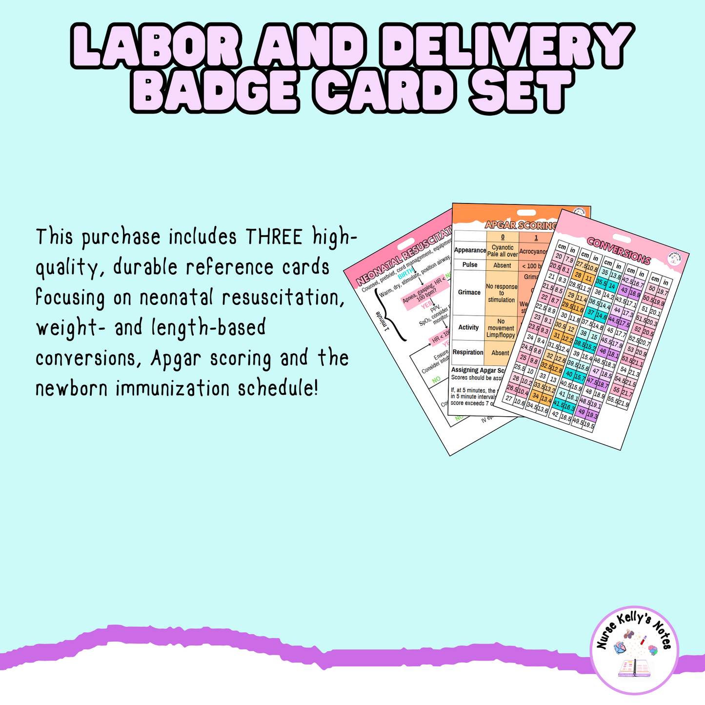 Labor and Delivery Badge Reference Card Set: Wearable Badge Buddies for L&D Nurses, Mother/Baby RNs, Well-Baby Nurses, Residents, and Providers