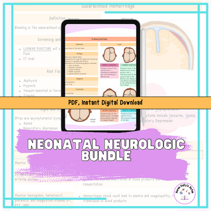 Newborn Neurologic Bundle | Visual Study Guides for Current and Future NICU Nurses