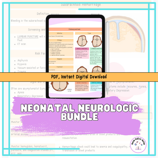 Newborn Neurologic Bundle | Visual Study Guides for Current and Future NICU Nurses