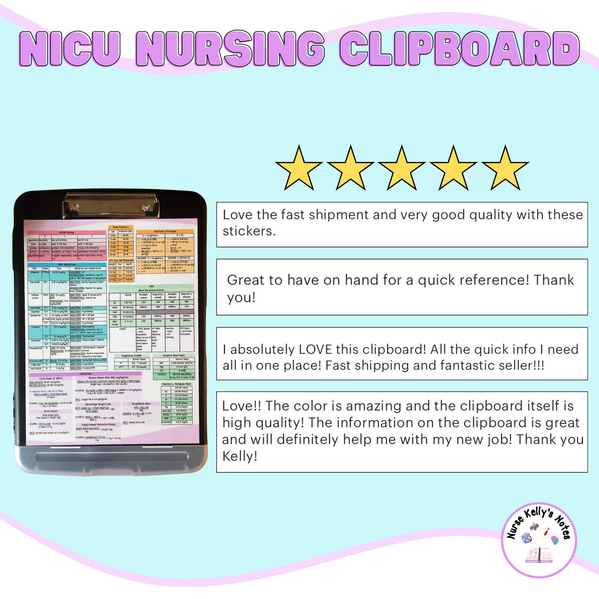 Neonatal ICU Storage Clipboard | Resources for NICU Nurses and Nursing ...