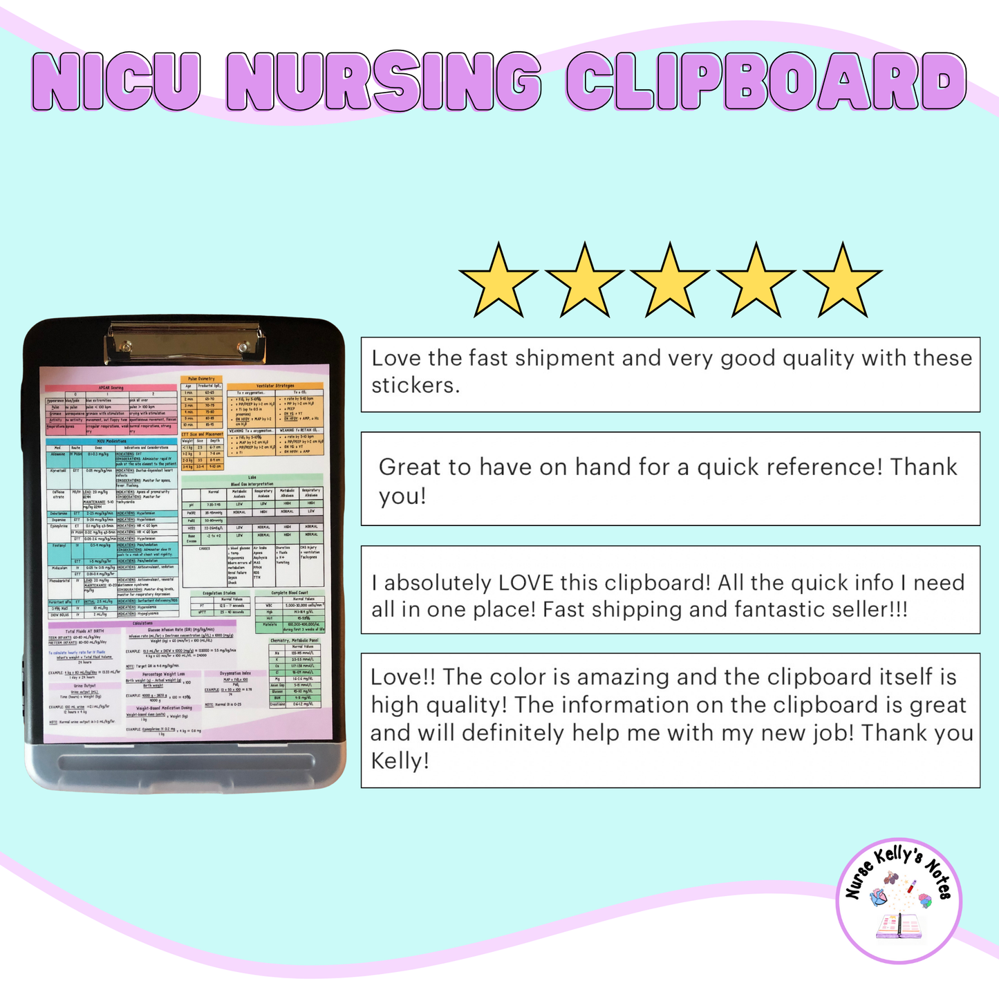 Neonatal ICU Storage Clipboard | Resources for NICU Nurses and Nursing Students