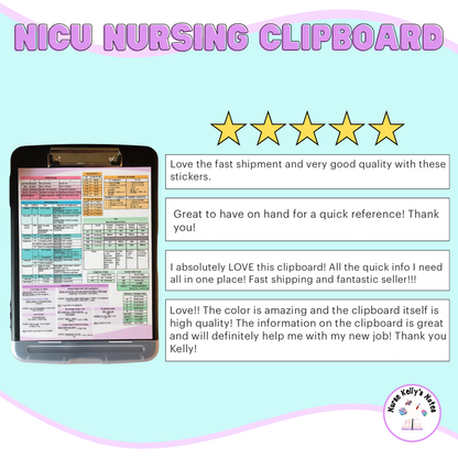 Neonatal ICU Storage Clipboard | Resources for NICU Nurses and Nursing Students