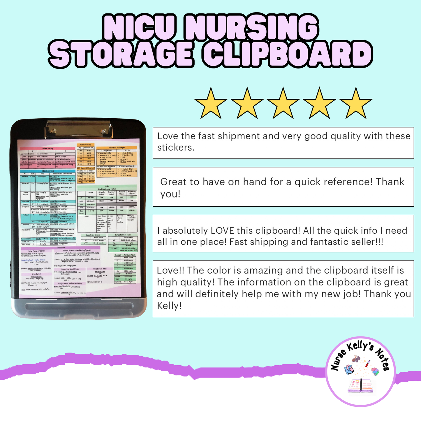 Neonatal ICU Storage Clipboard | Resources for NICU Nurses and Nursing Students
