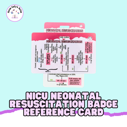 NICU NRP Badge Reference Card: Wearable Neonatal Resuscitation Badge Buddy for Neonatal Intensive Care Nurses, NNPs and Physician Associates