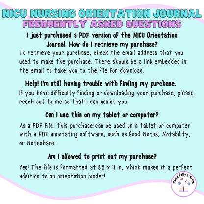 NICU Nursing Orientation Journal: Resources for New Graduate, New-to-Specialty Neonatal Intensive Care Unit Nurses and Nursing Preceptors!