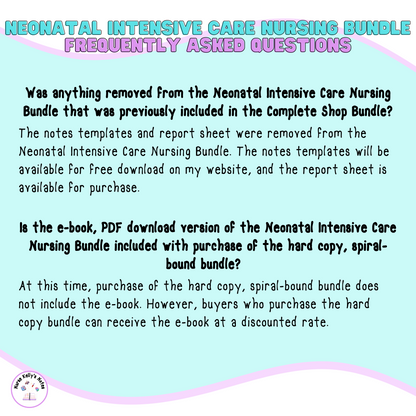 Nurse Kelly's Notes Neonatal Intensive Care Nursing Bundle: Visual Learning Resources for NICU RNs/Students