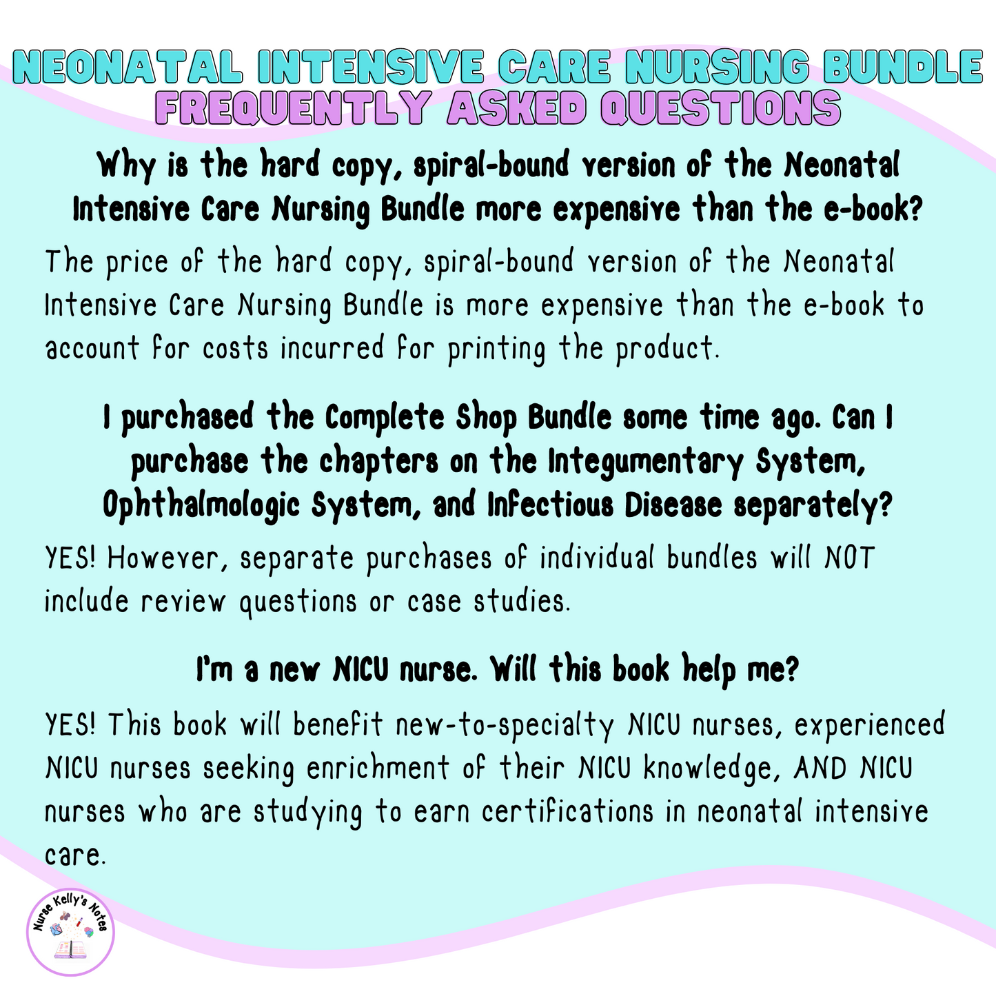 Nurse Kelly's Notes Neonatal Intensive Care Nursing Bundle: Visual Learning Resources for NICU RNs/Students