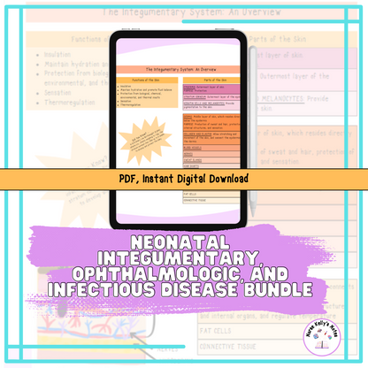 Newborn Integumentary, Ophthalmologic, and Infectious Disease Bundle | Visual Study Guides for NICU RNs and Nursing Students