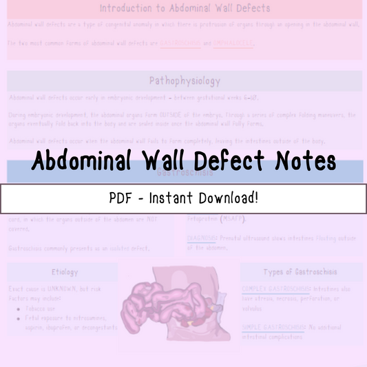 Abdominal Wall Defect Notes | Study Guides for Nurses and Nursing Students