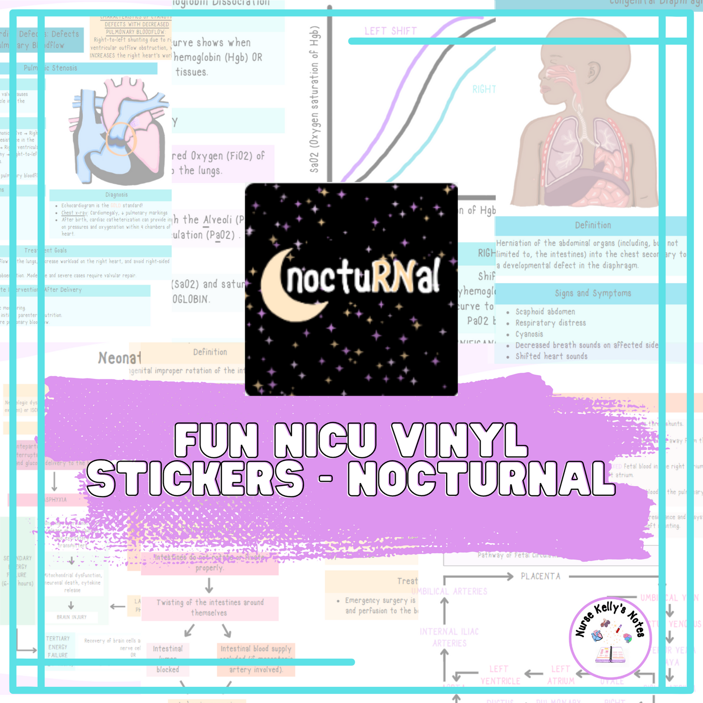 NICU Nurse Sticker - noctuRNal